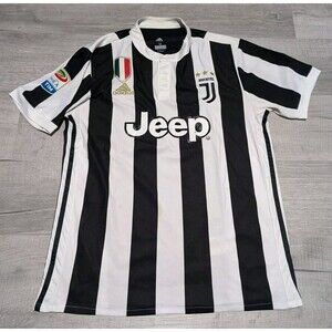 Adidas Juventus Jersey 2017/18 Home Men's Sz Medium Jeep w/ Serie A Tim Patch